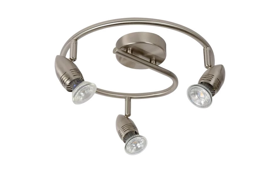 Lucide CARO-LED - Spot plafond - Ø 31 cm - LED - GU10 - 3x5W 2700K - Chrome Dépoli - UIT